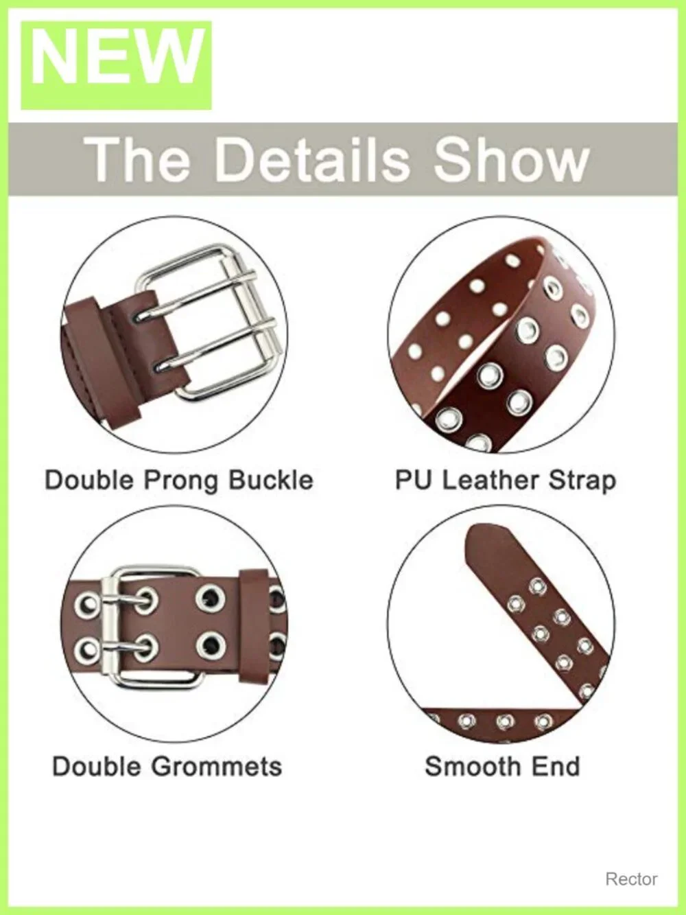 Grommet Studded Faux Leather Belt Punk Goth Unisex